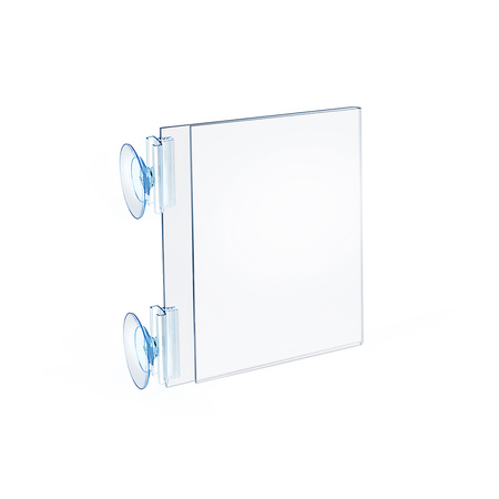 AZAR DISPLAYS Two-Sided Acrylic Sign Holder W/ Suction Cup Grippers 5"W x 7"H, PK10 106681